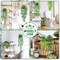 4 Pack Faux Artificial Hanging Plants, Fake Potted Greenery with Eucalyptus Vine, Mandala, Pea Pod Leaves & String of Pearls in Pots for Office, Living Room, Bathroom, Indoor & Outdoor Décor